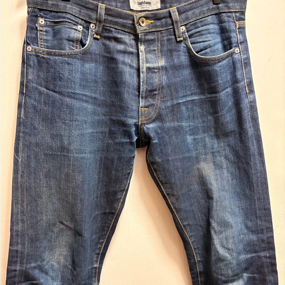 Baldwin Men's Salvaged Denim Dark Blue Slim Jeans